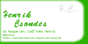 henrik csondes business card