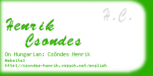 henrik csondes business card